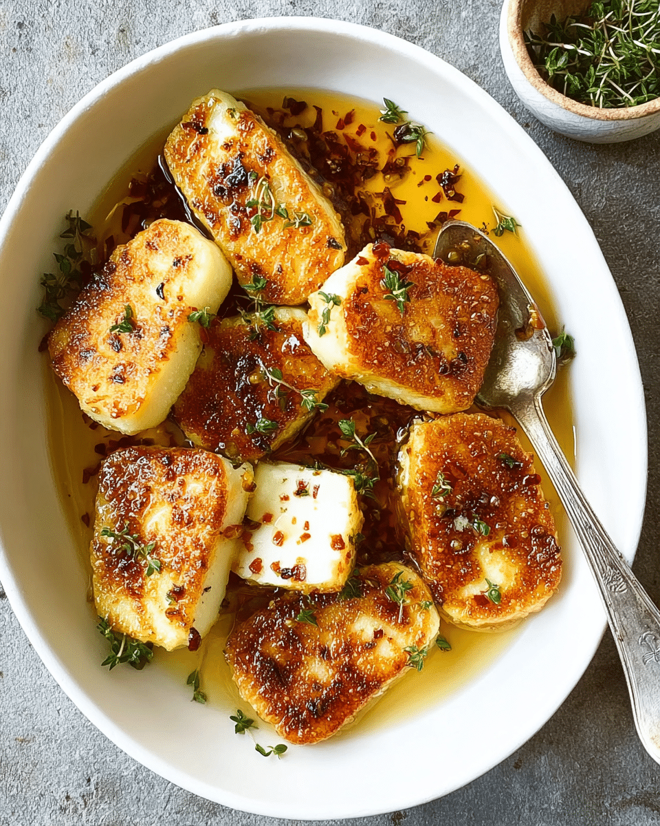 Pan-Fried Halloumi with Peppered Honey