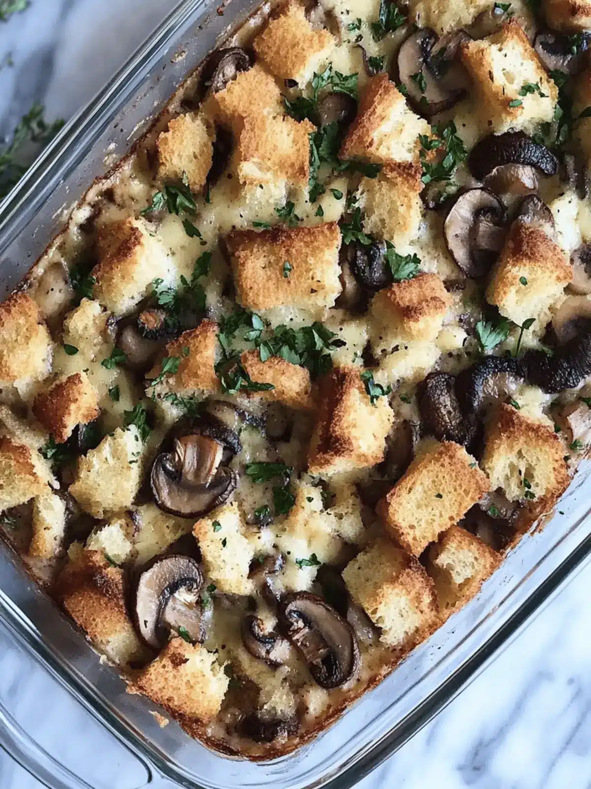 Mushroom and Gruyere Bread Pudding for Cozy Nights In