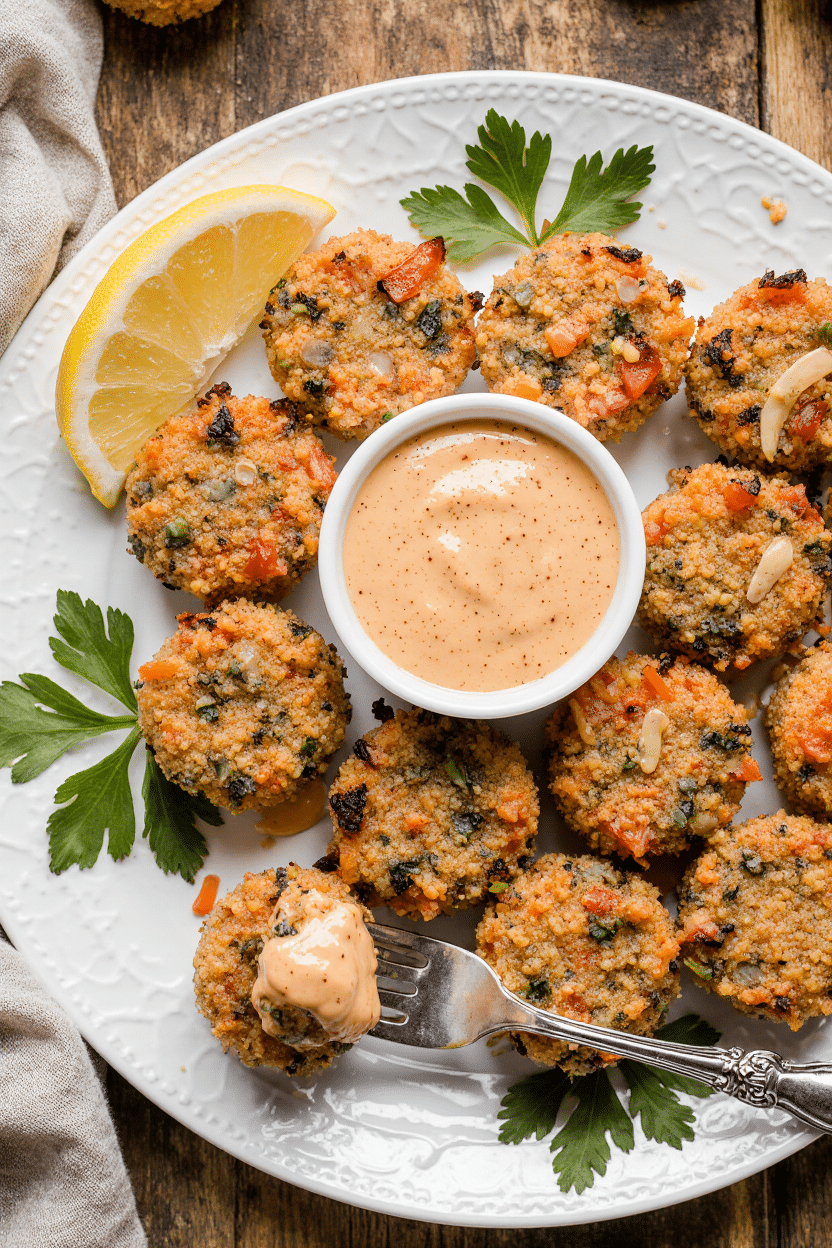 Mini Salmon Cakes with Sriracha Lemon Aioli