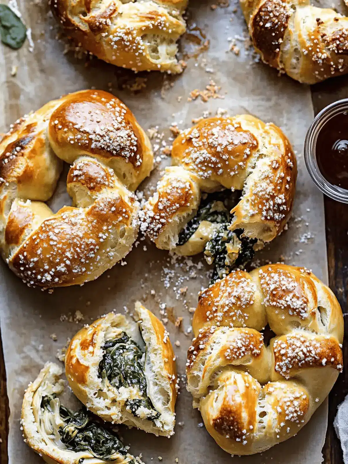 Spinach and Artichoke Stuffed Soft Pretzels