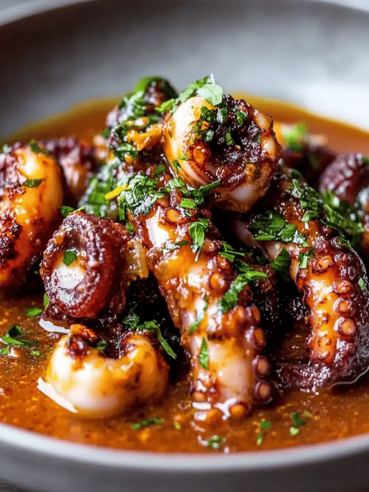 Braised Octopus with Smoky Romesco Sauce