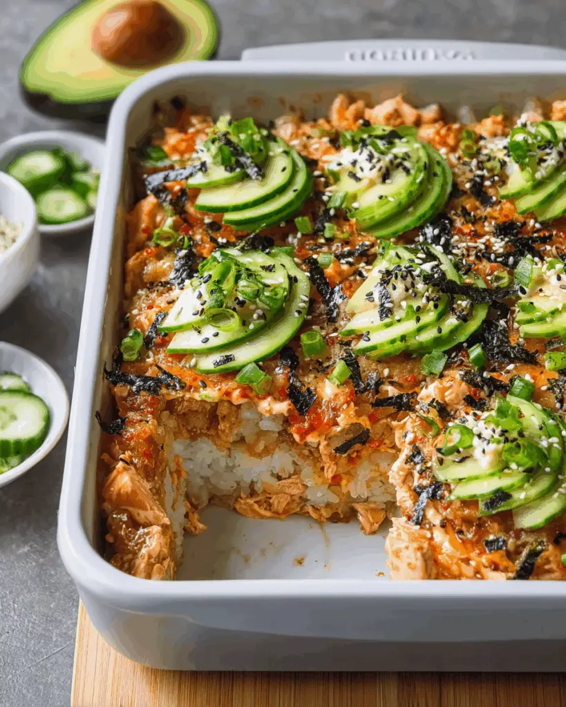 Spicy Salmon Sushi Bake