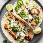 Spicy Salmon Tacos with Jalapeno Cilantro Slaw