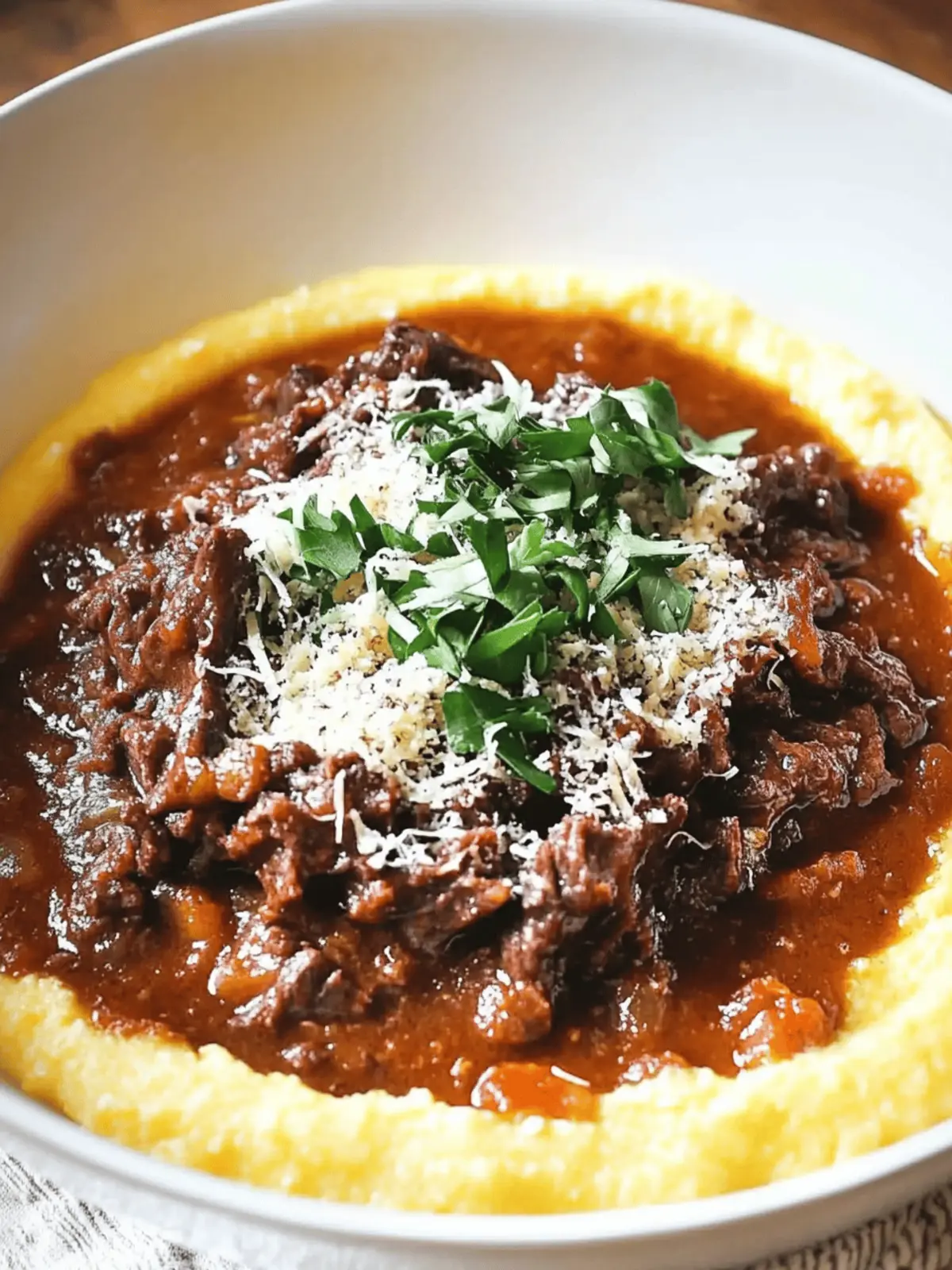 Italian Braised Beef With Parmesan Polenta