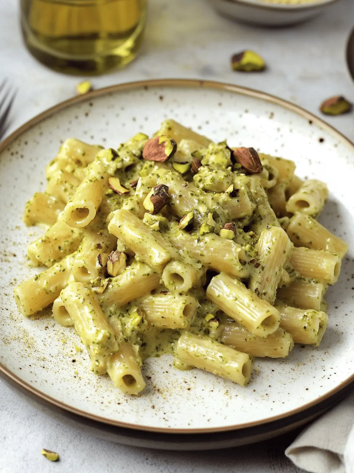 Sicilian Pasta with Creamy Pistachio Sauce