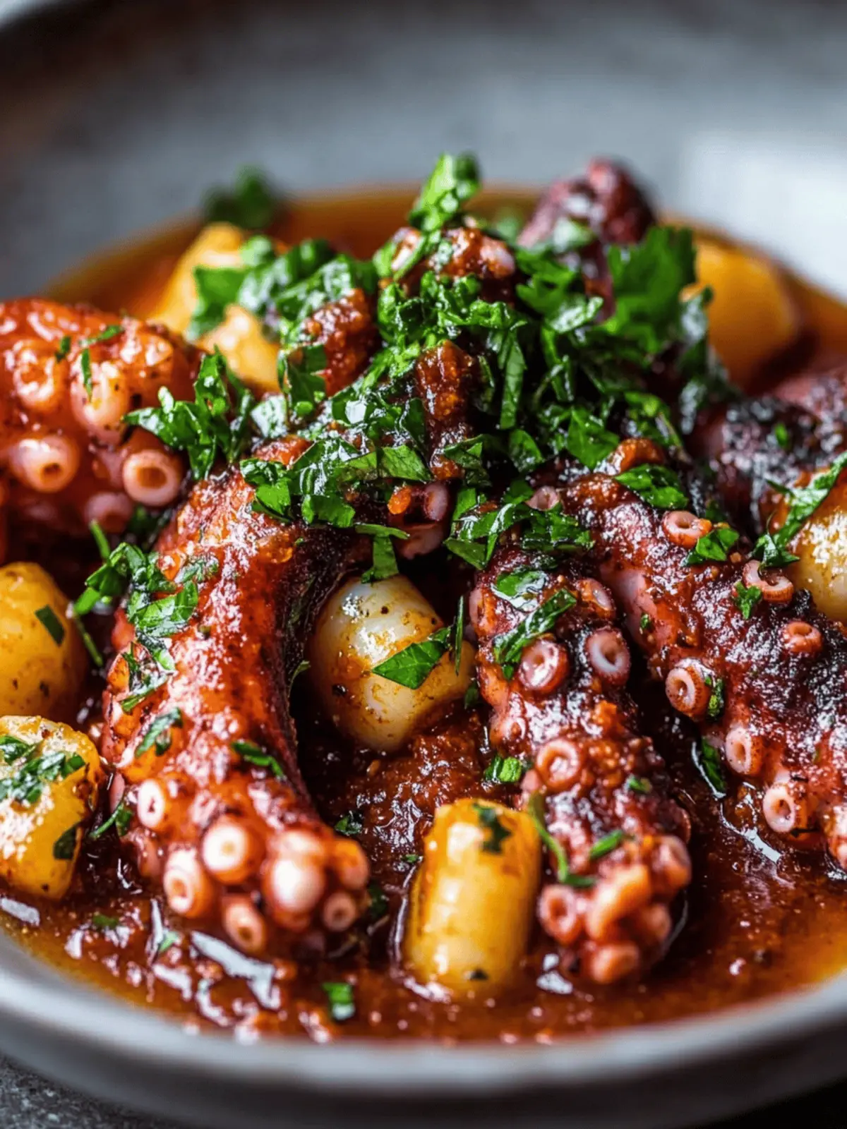 Braised Octopus with Smoky Romesco Sauce