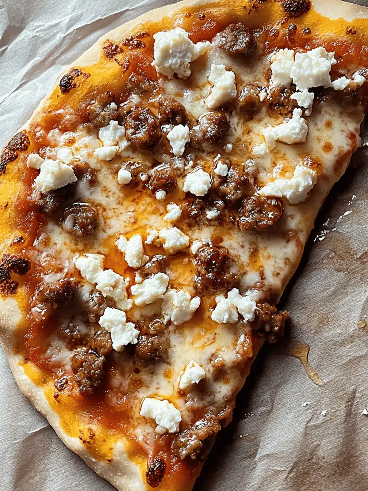 Hot Sausage Feta Honey Pizza