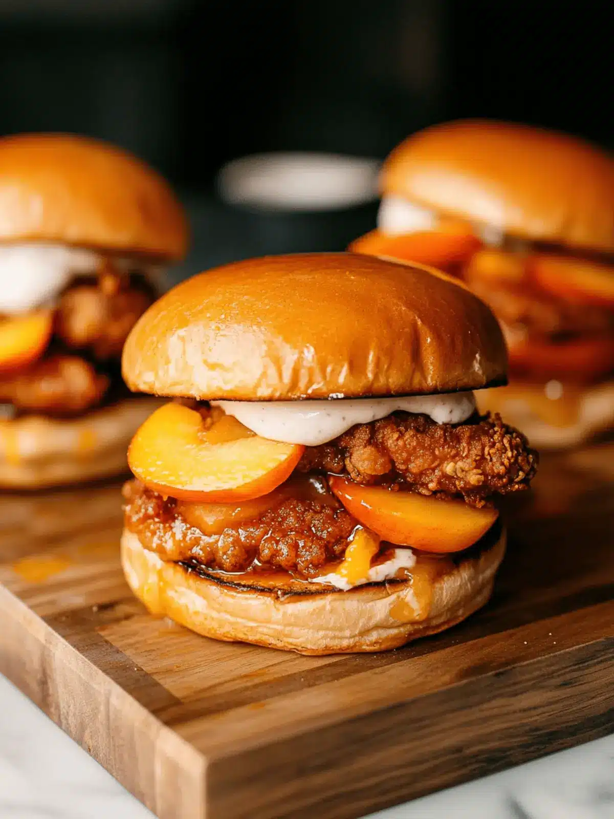 Peach Fried Chicken Sandwich
