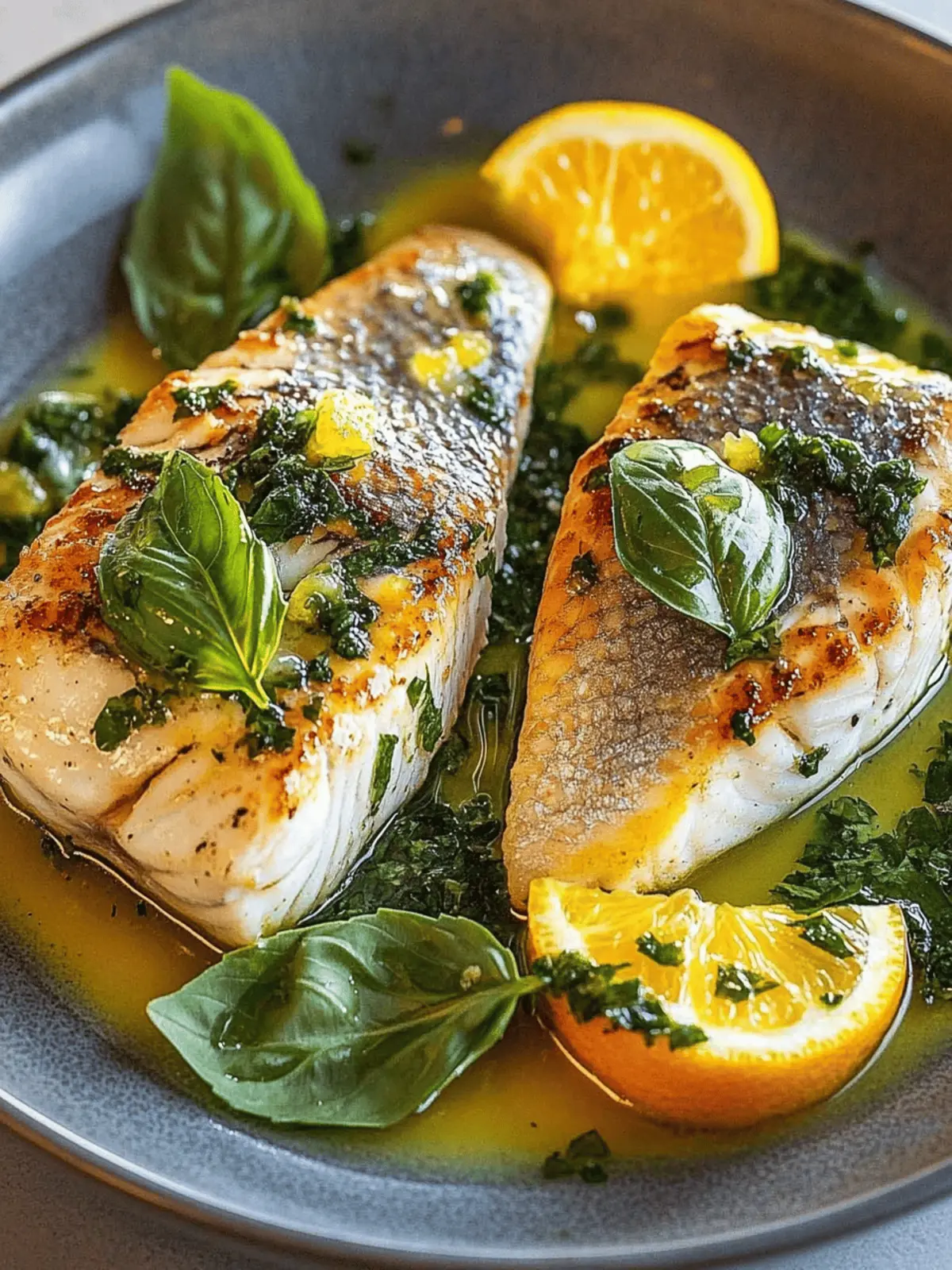 Crispy Barramundi with Citrus Basil Drizzle for a Zesty Feast