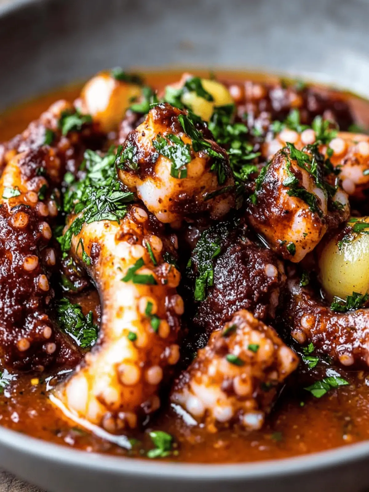 Braised Octopus with Smoky Romesco Sauce