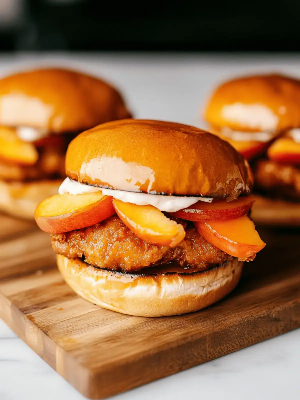 Peach Fried Chicken Sandwich