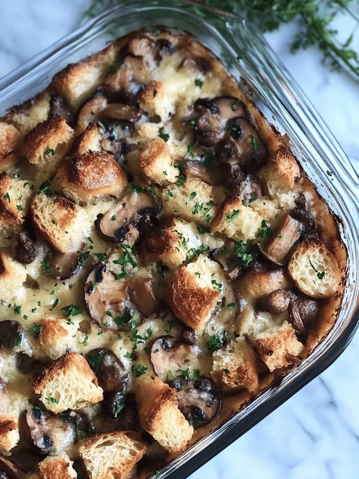 Mushroom and Gruyere Bread Pudding for Cozy Nights In