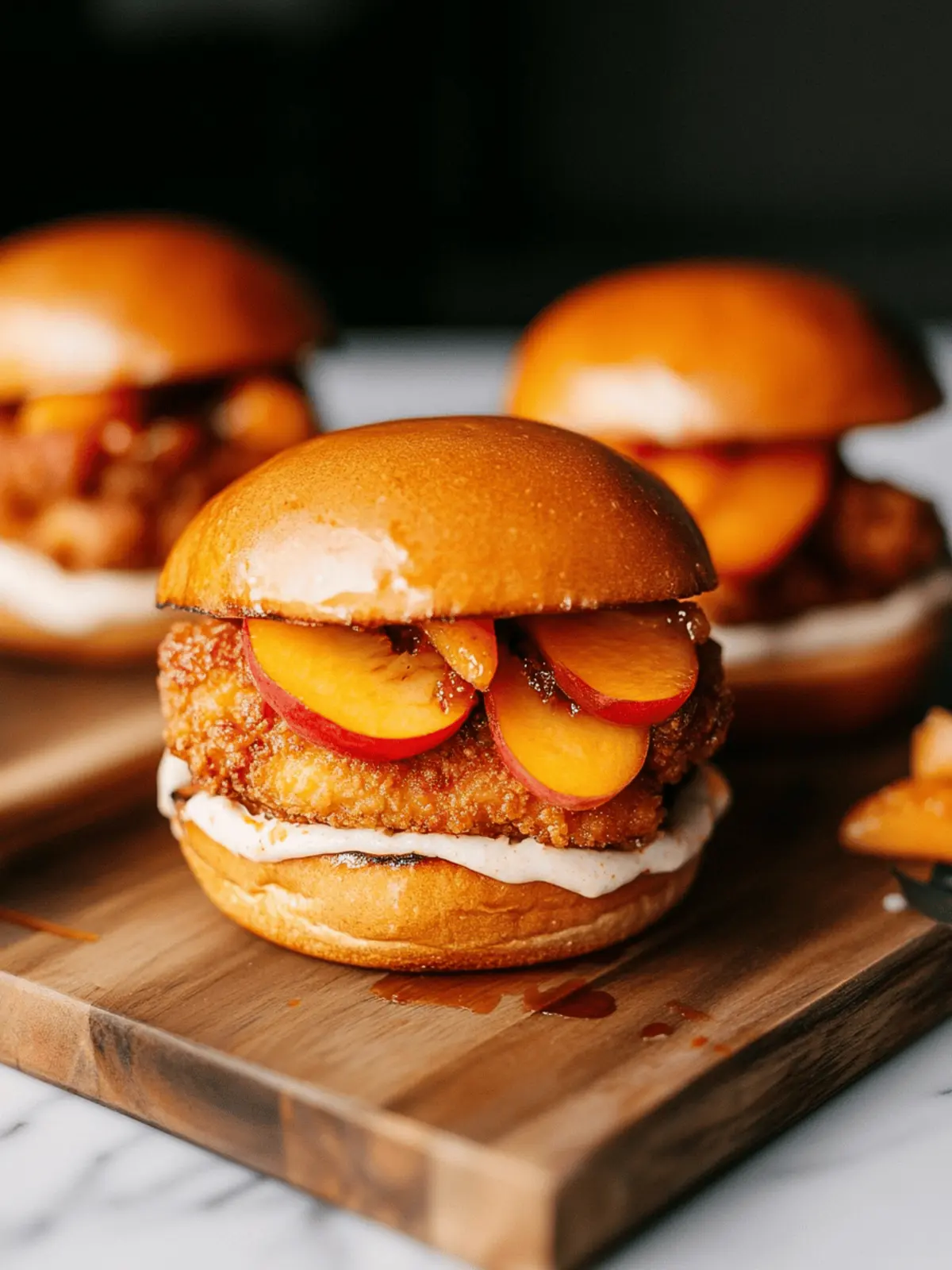 Peach Fried Chicken Sandwich