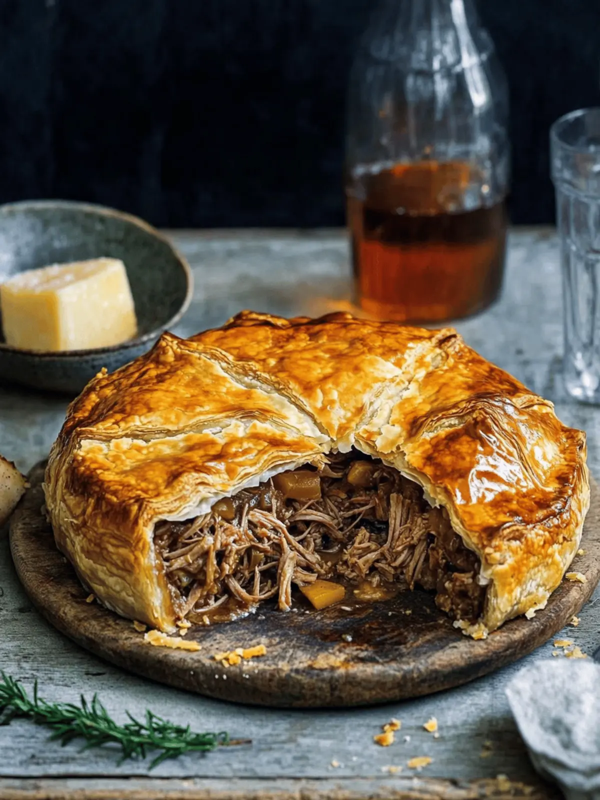 Pulled Lamb, Rosemary and Cheese Pie: Comfort in Every Bite