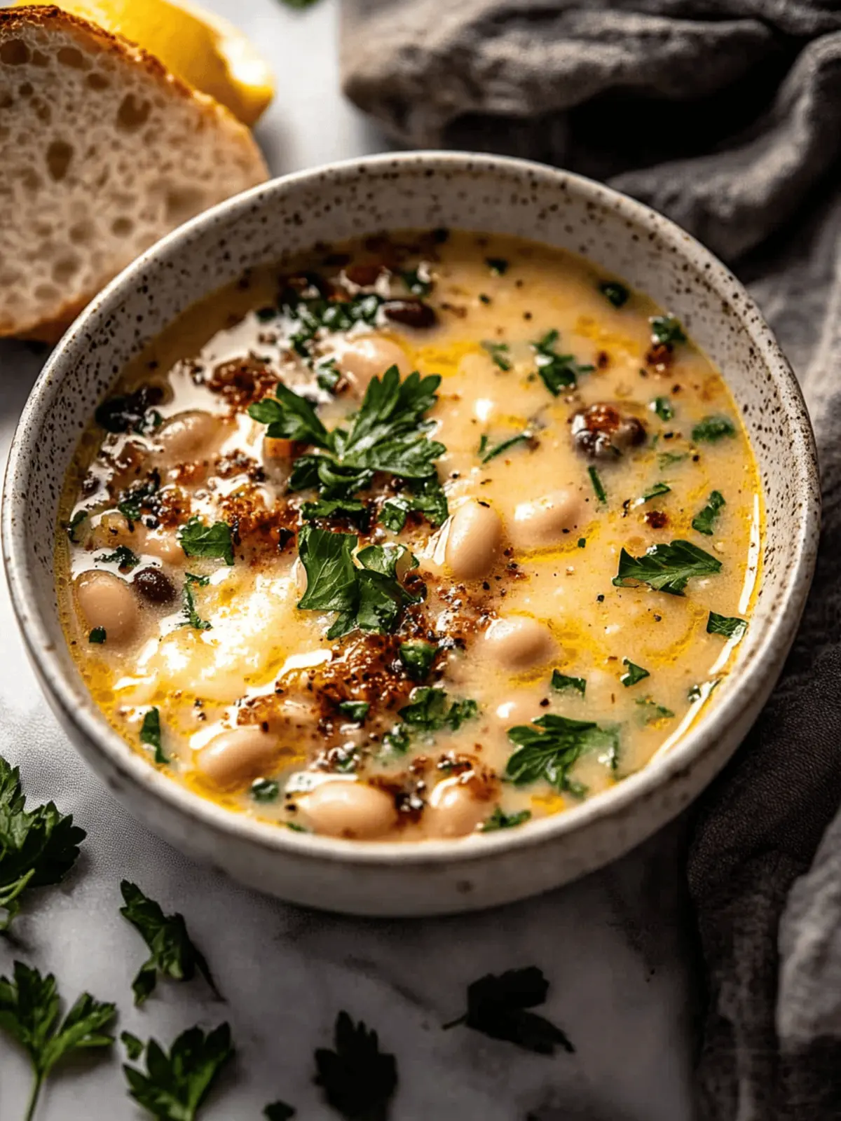 Creamy Tuscan White Bean Lemon Soup for Cozy Nights In