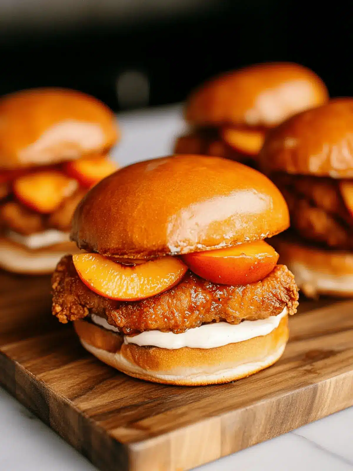 Peach Fried Chicken Sandwich