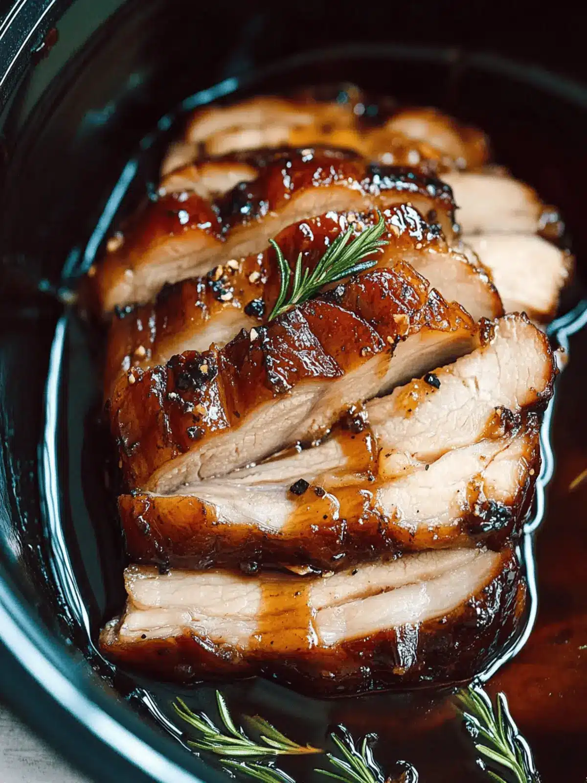 Slow Cooker Pork Belly with Honey Balsamic Glaze