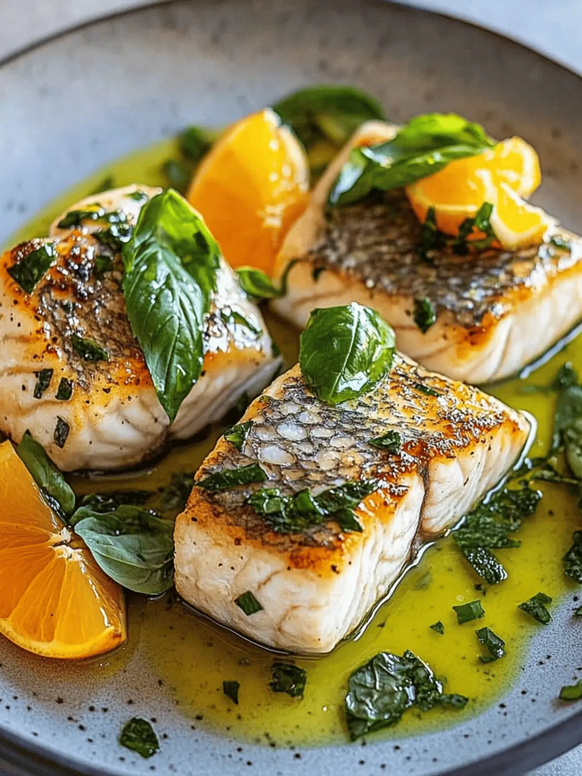Crispy Barramundi with Citrus Basil Drizzle