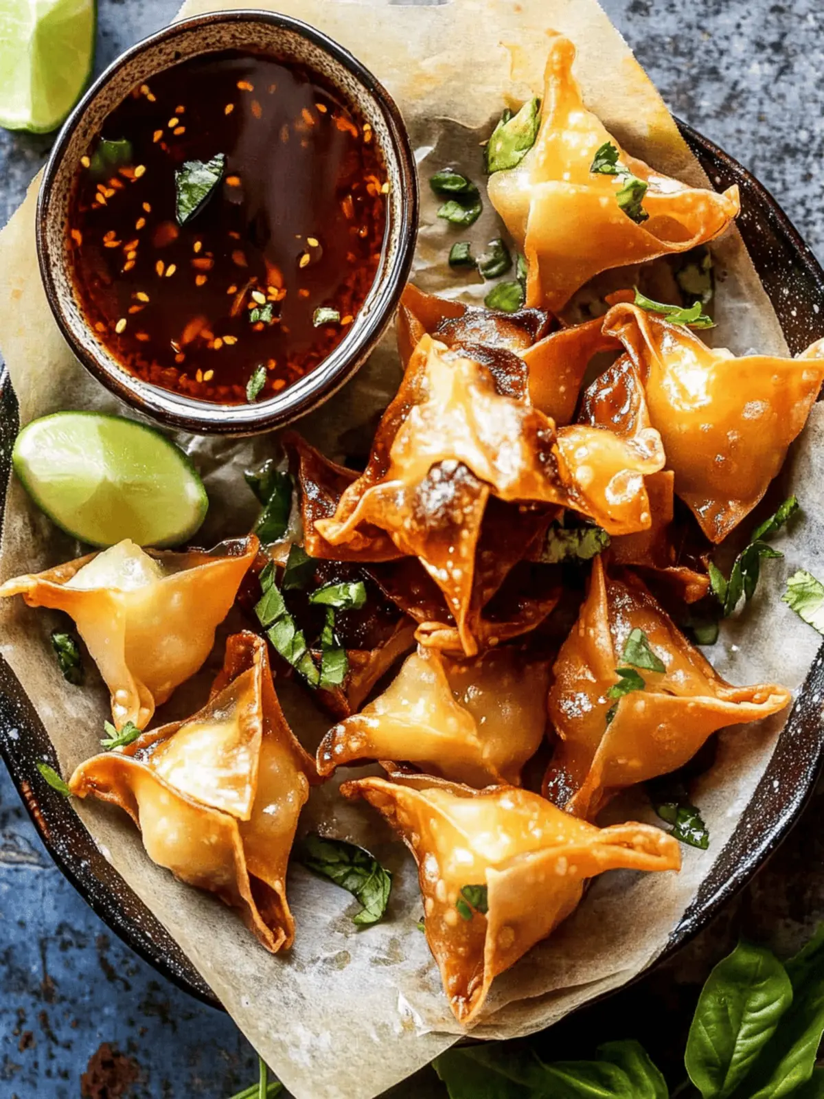 Crispy Cheese Rangoons with Sweet Ginger Chili Sauce Delight