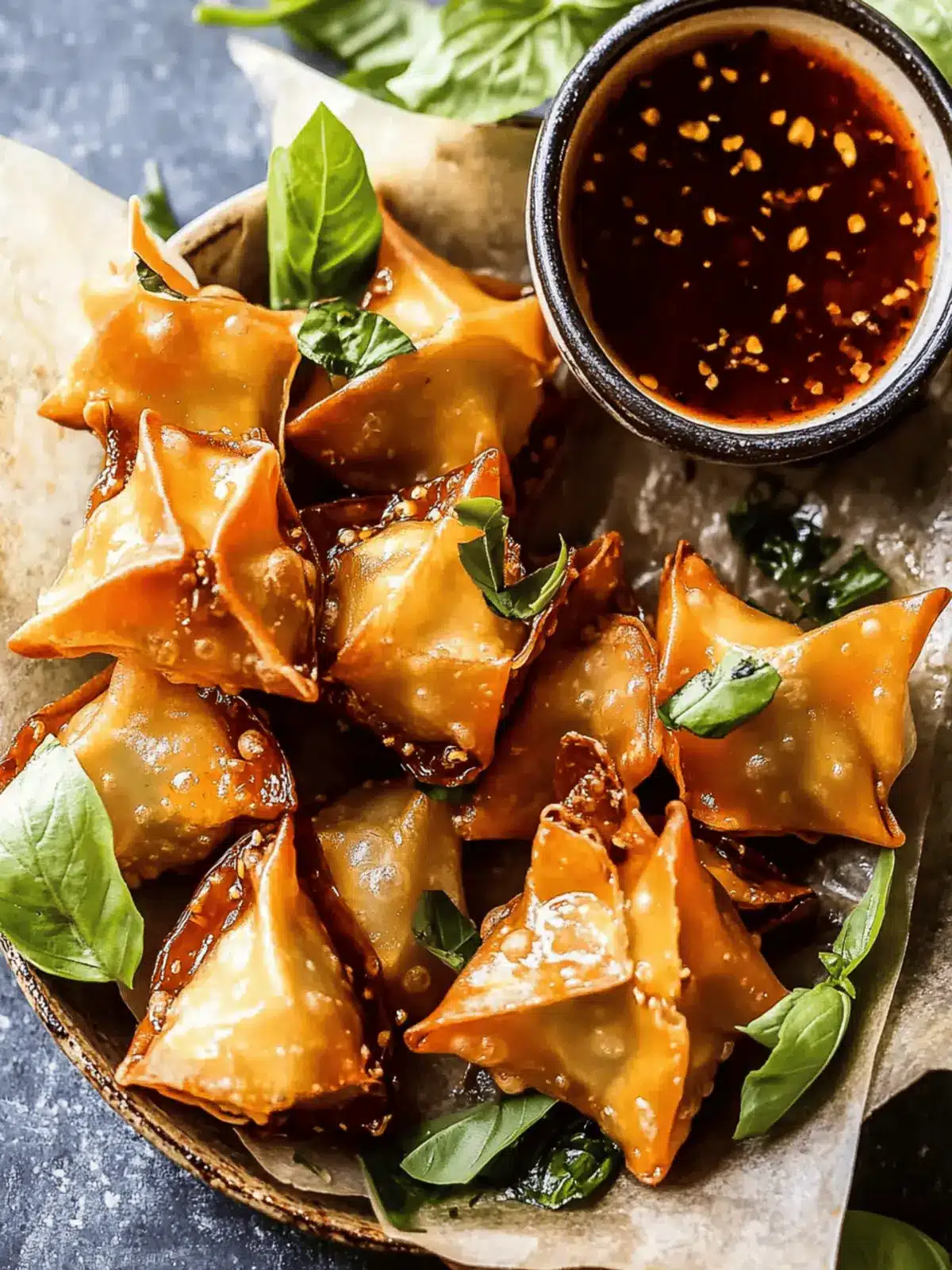 Crispy Cheese Rangoons with Sweet Ginger Chili Sauce Delight