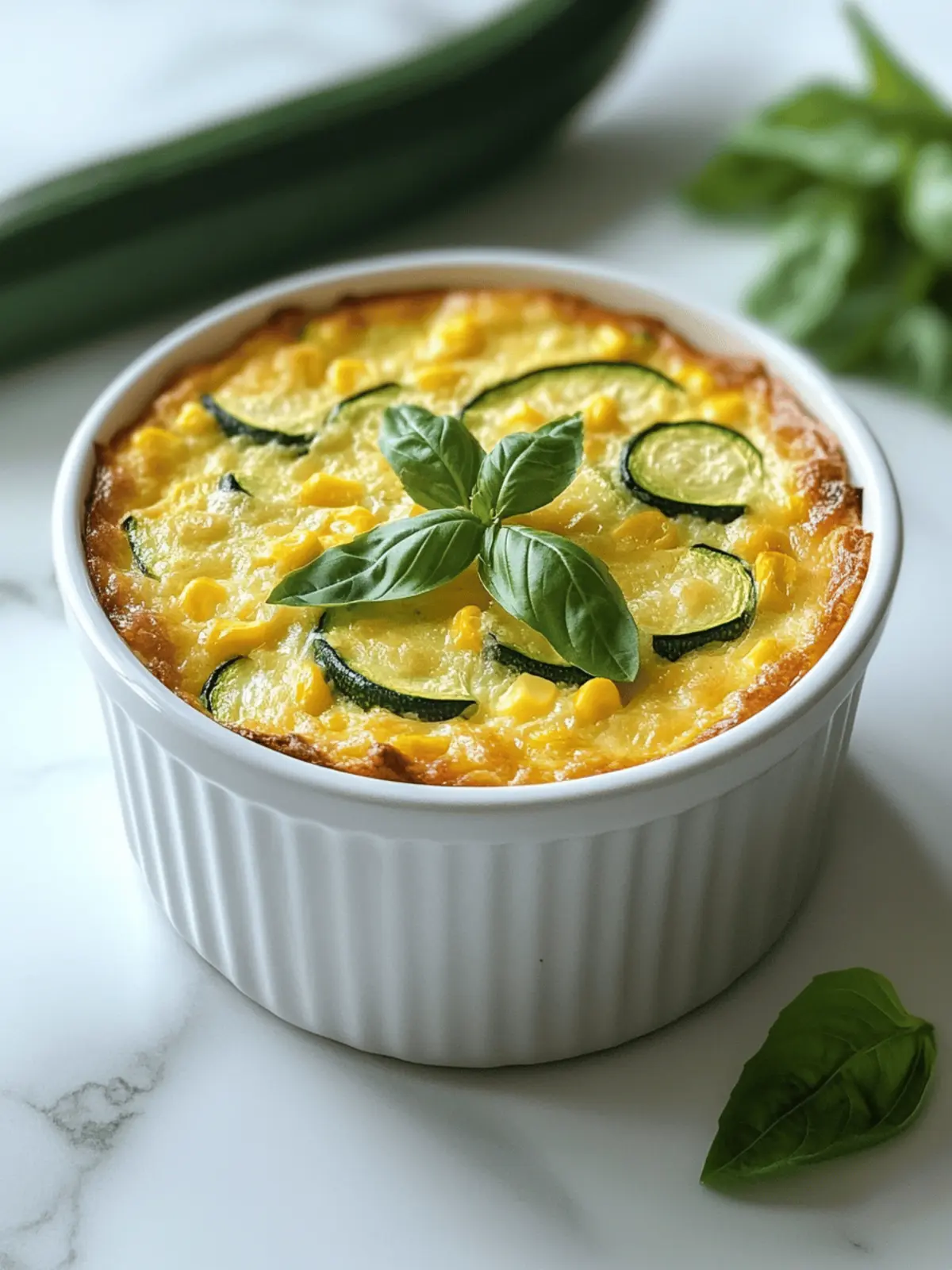 Zucchini & Sweet Corn Souffle