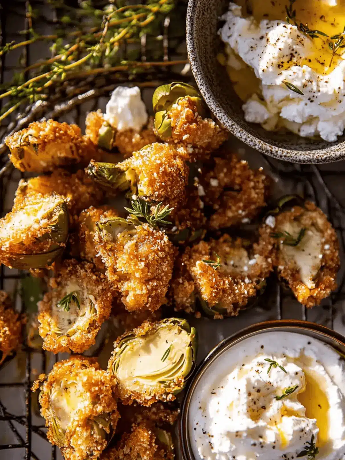 Baked Artichokes with Honey Whipped Feta