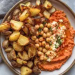 Red Pepper Feta Dip with Roasted Potatoes & Chickpeas