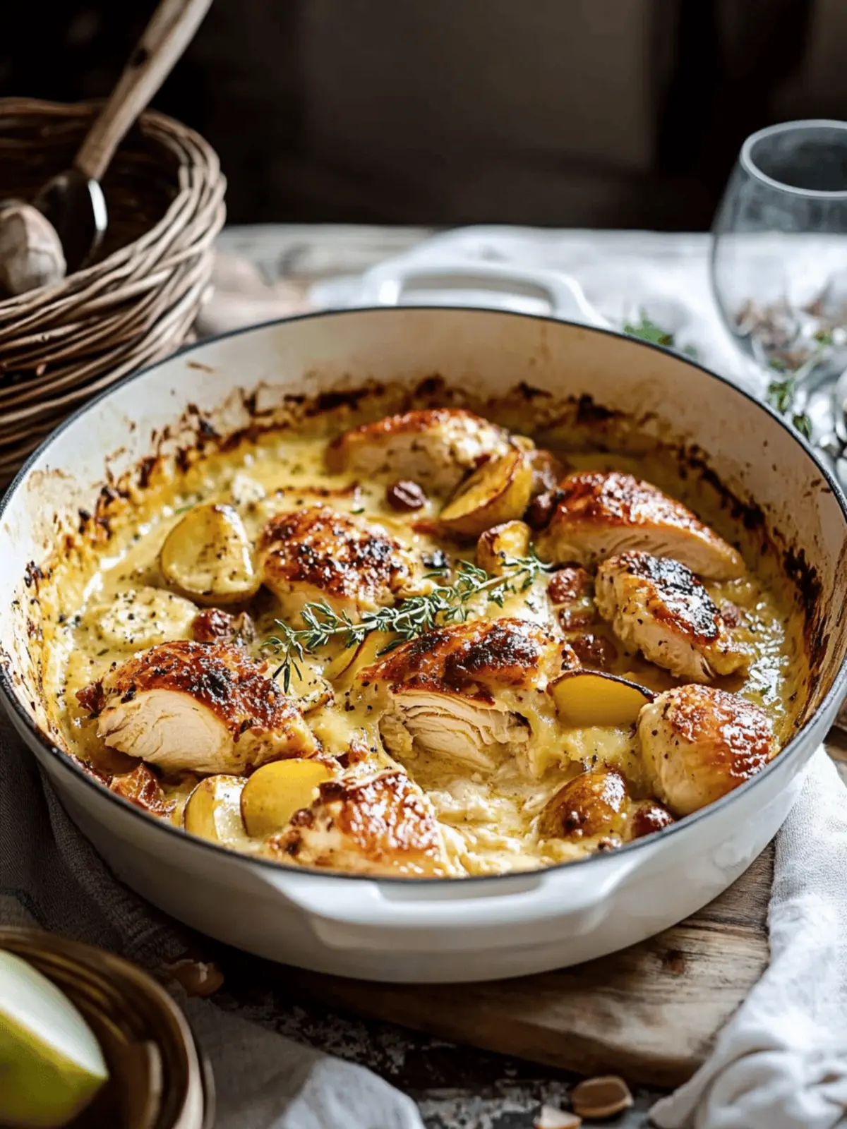 Delicious French Chicken Casserole a la Normande for Cozy Nights