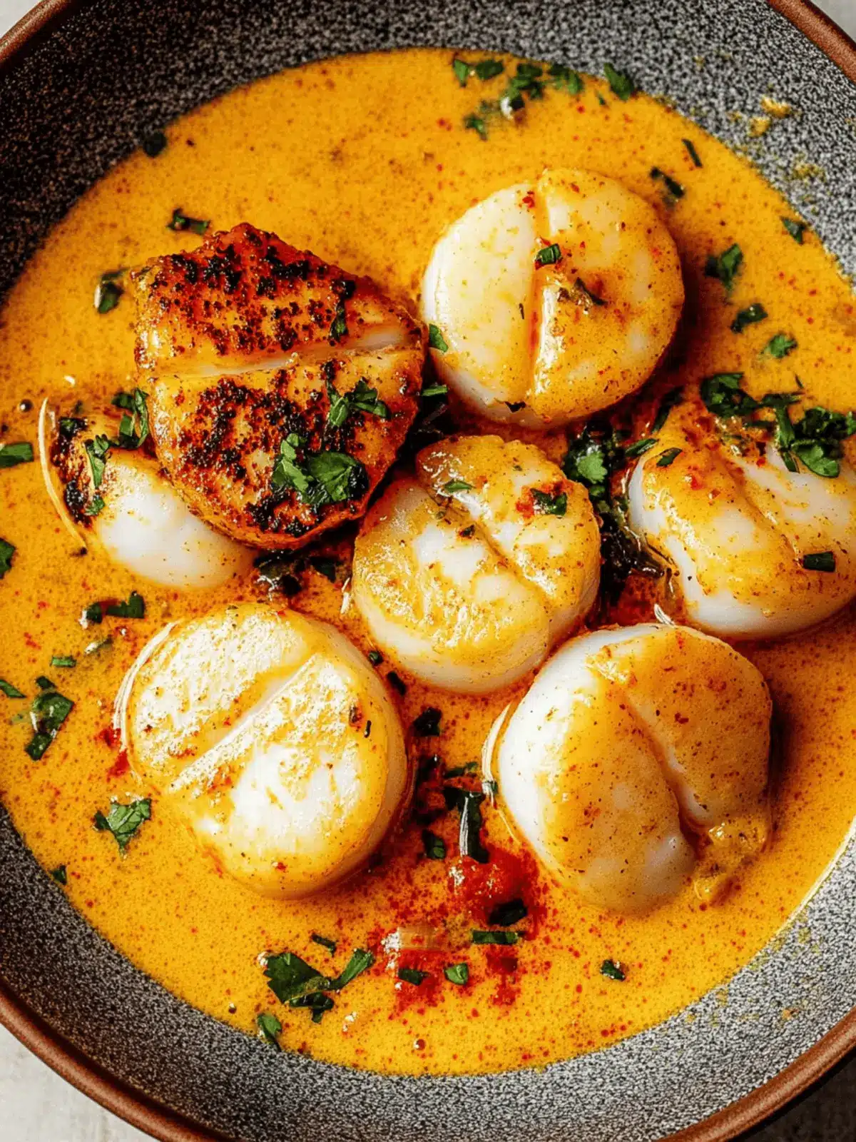 Spicy Coconut Curry Scallops