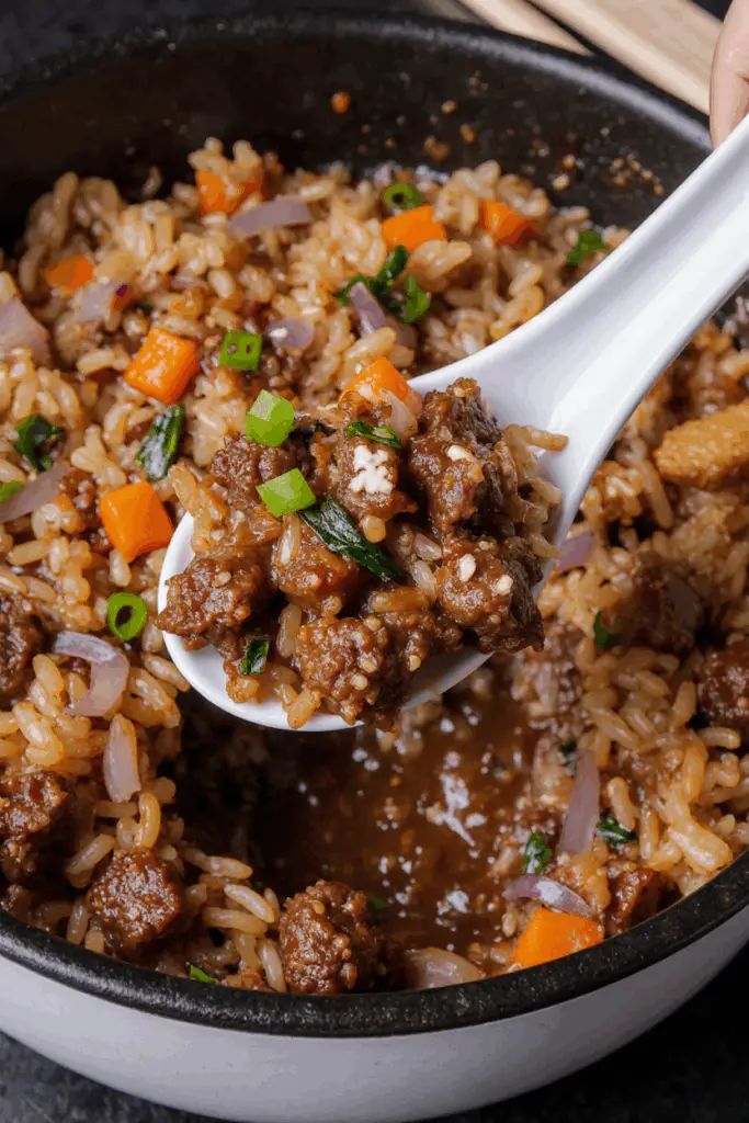 Onion Beef Fried Rice