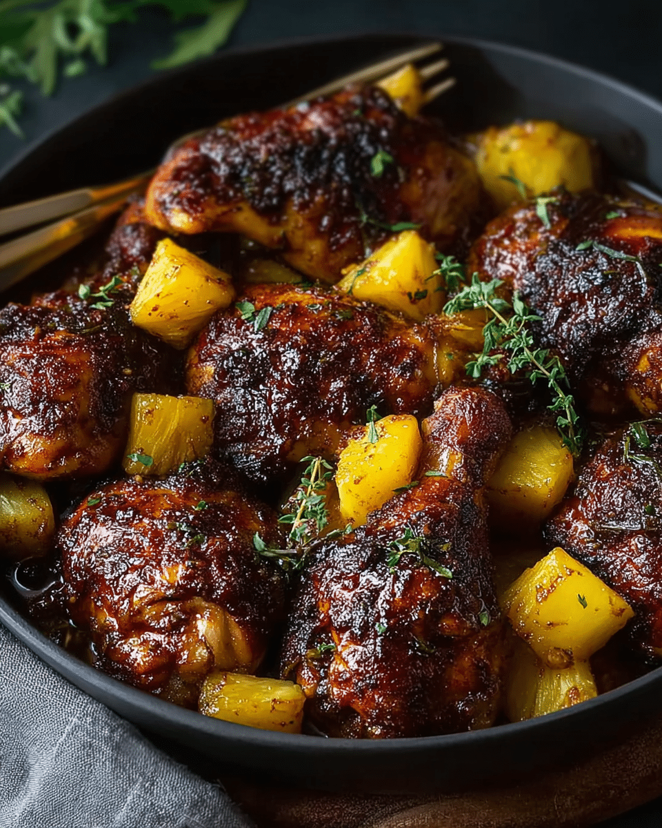 Baked Jamaican Pineapple Jerk Chicken