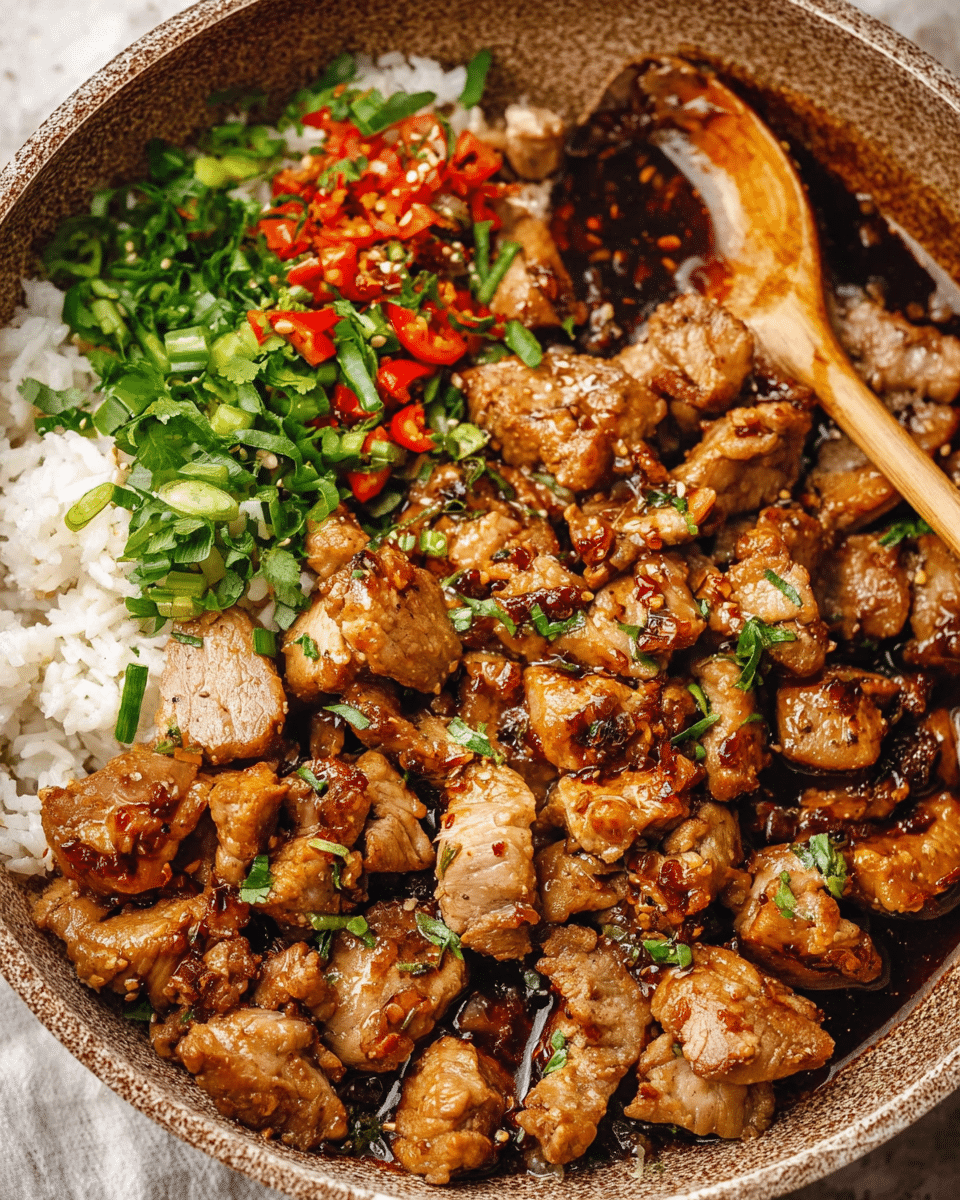Honey Garlic Pork Rice Bowl