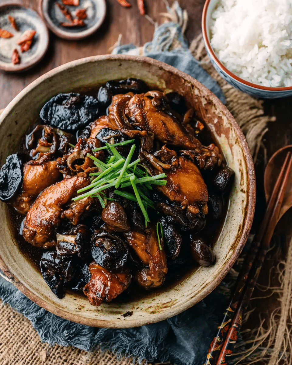 Chinese Braised Chicken with Mushrooms