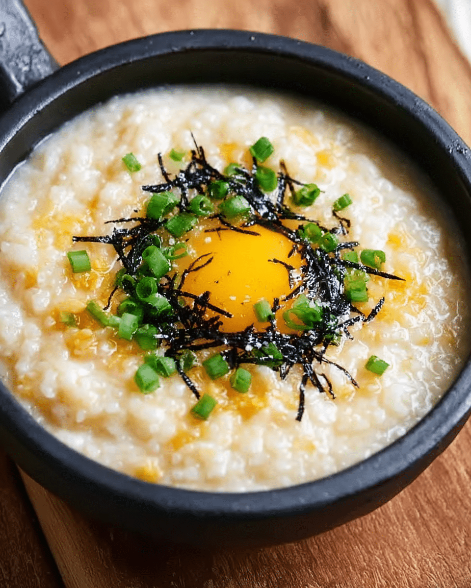 Okayu with Egg (Japanese Rice Porridge)