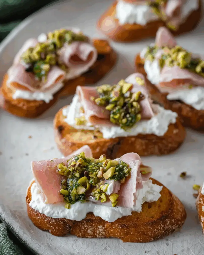 Whipped Ricotta Crostini with Mortadella