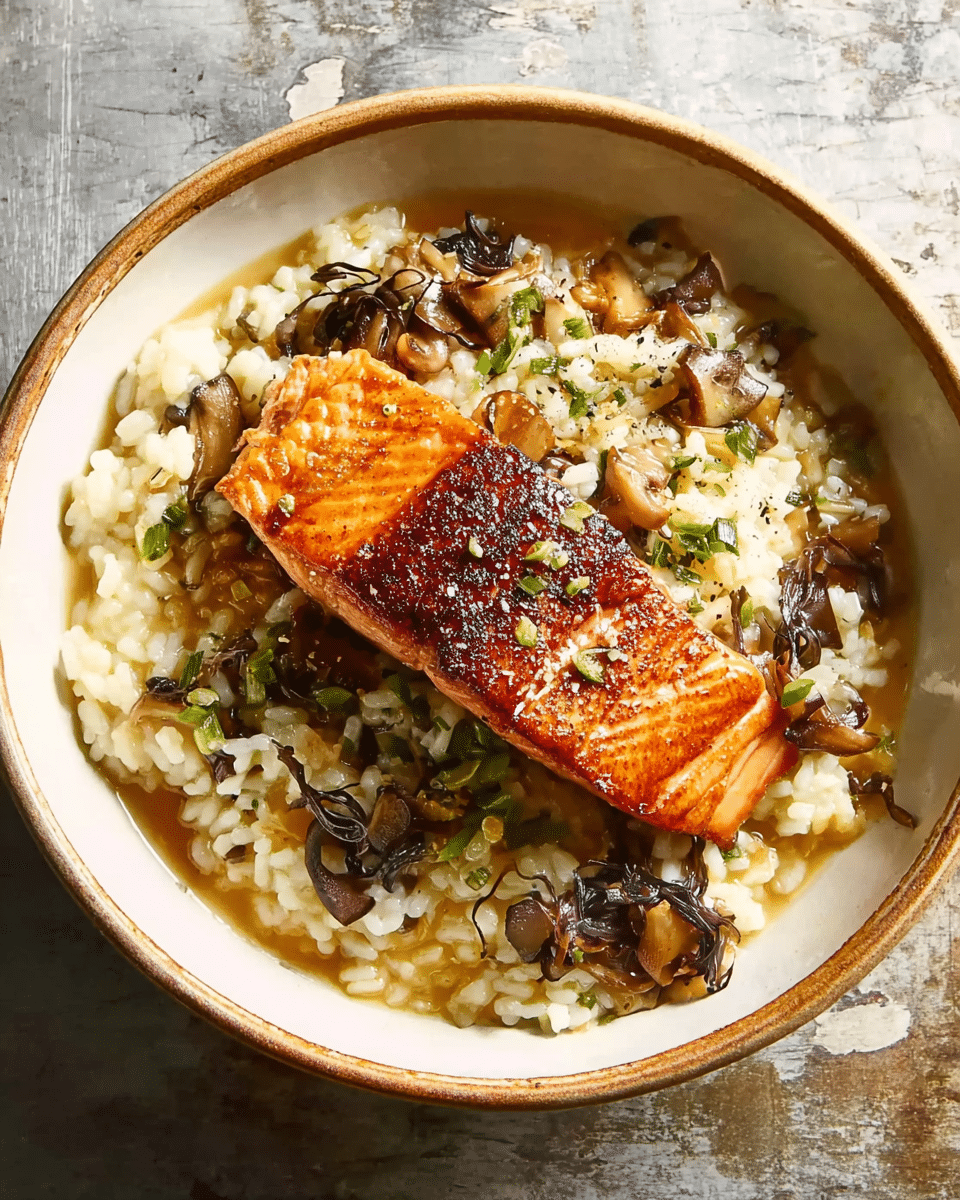 Japanese Style Risotto with Seared Salmon