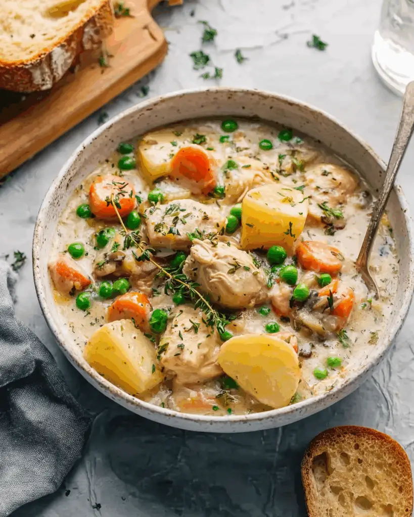 Slow Cooker White Wine Chicken Stew