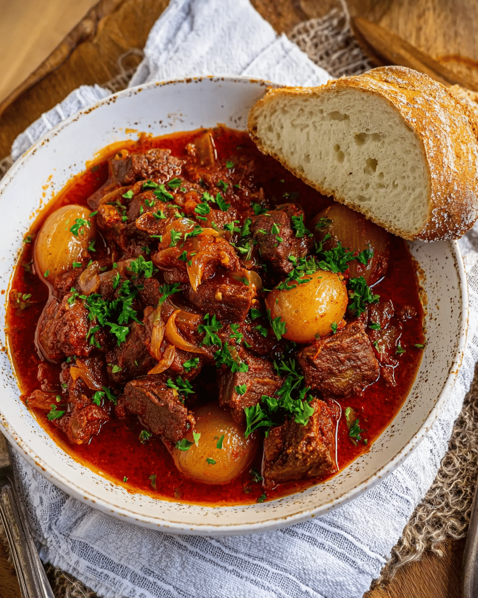 Stifado: Greek Beef Stew with Shallots