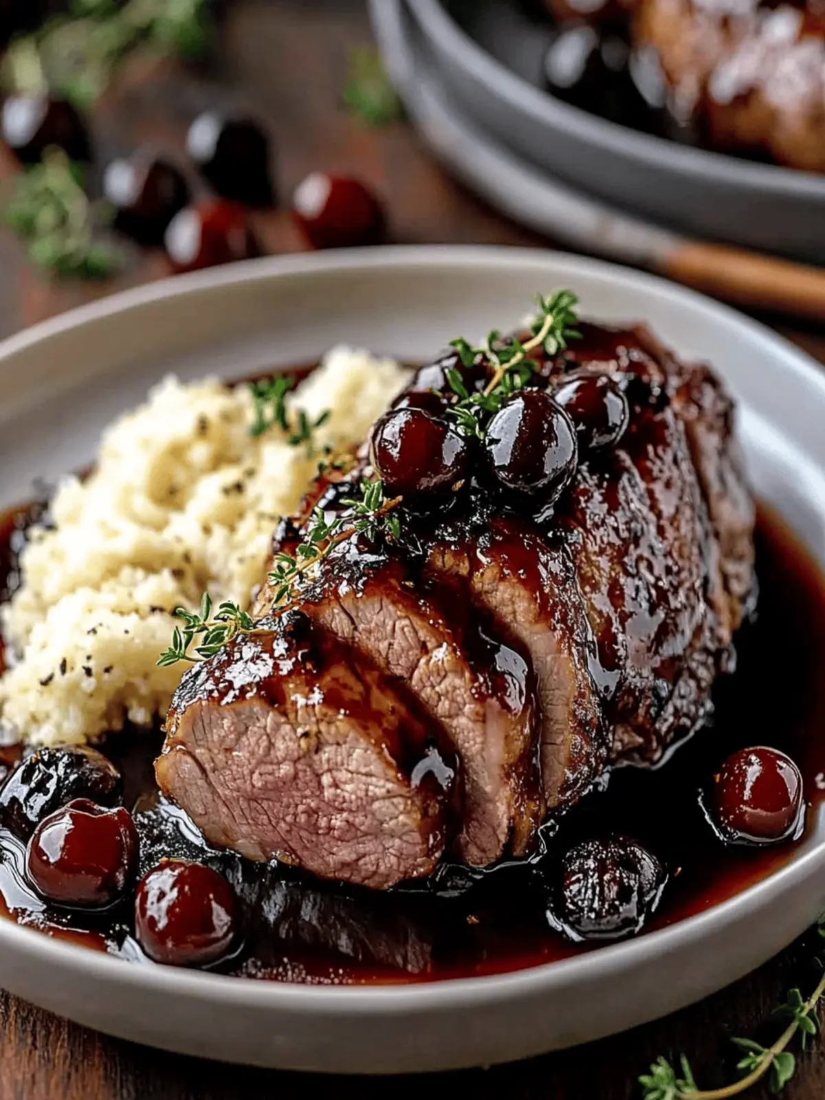 Cherry Balsamic Glazed Pork Tenderloin