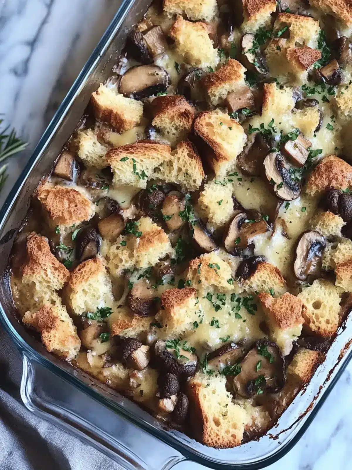 Mushroom and Gruyere Bread Pudding