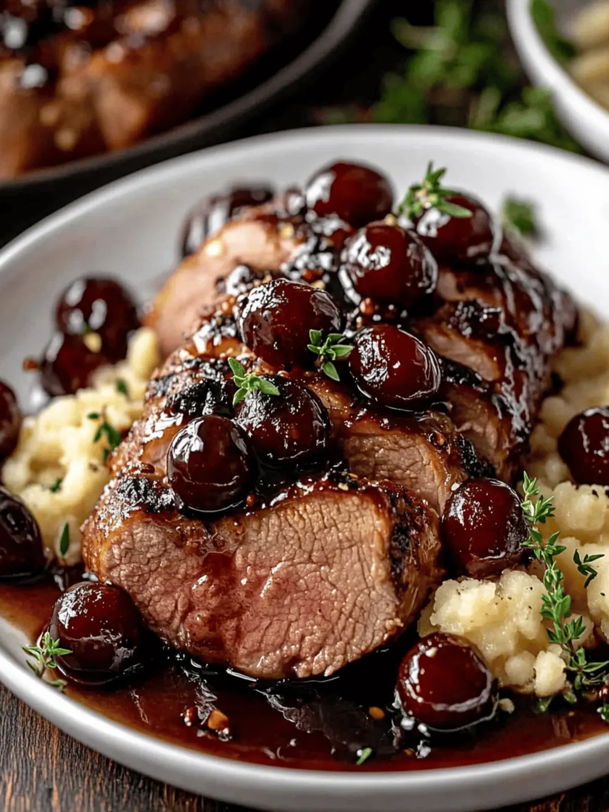 Cherry Balsamic Glazed Pork Tenderloin