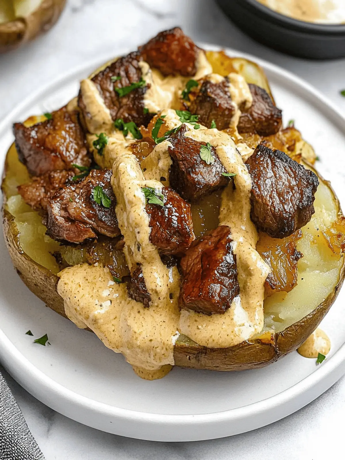 Loaded Baked Potato with Steak Bites