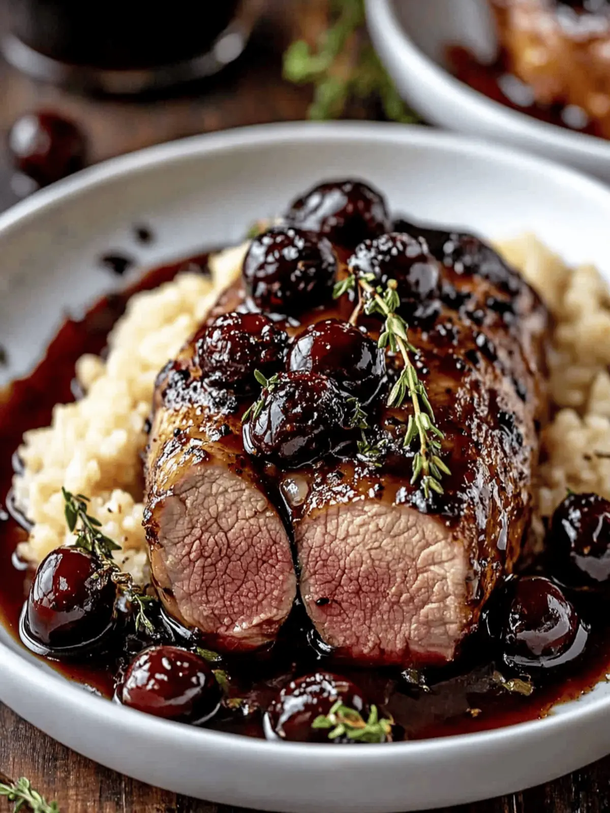 Cherry Balsamic Glazed Pork Tenderloin