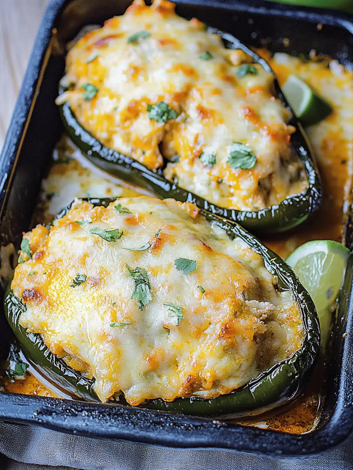 Chicken Stuffed Poblano Peppers