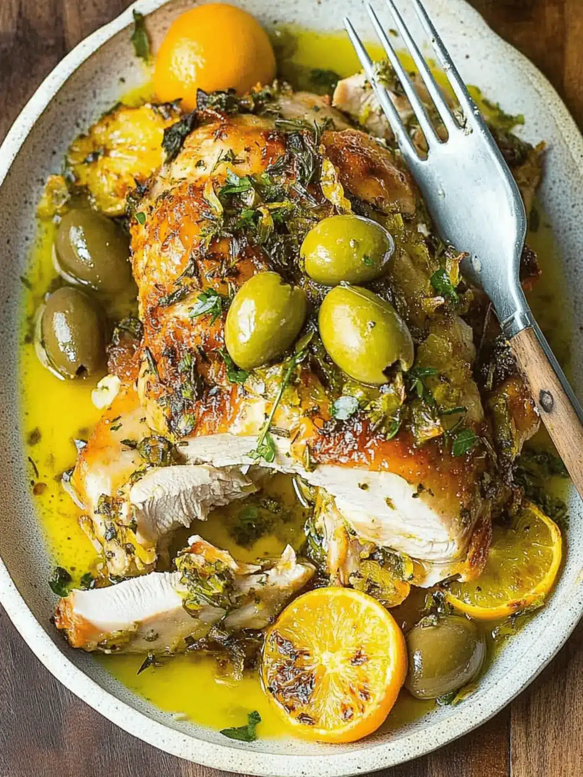 Herb Roasted Chicken with Warm Olives and Citrus