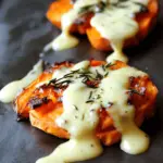 Savory Smashed Sweet Potatoes with Lemon Garlic Aioli