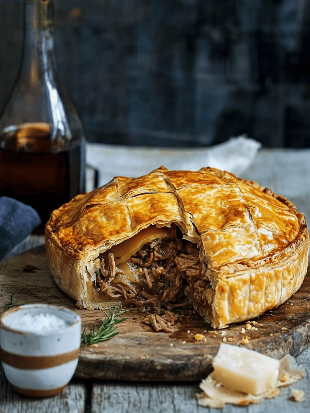 Pulled Lamb, Rosemary and Cheese Pie: Comfort in Every Bite