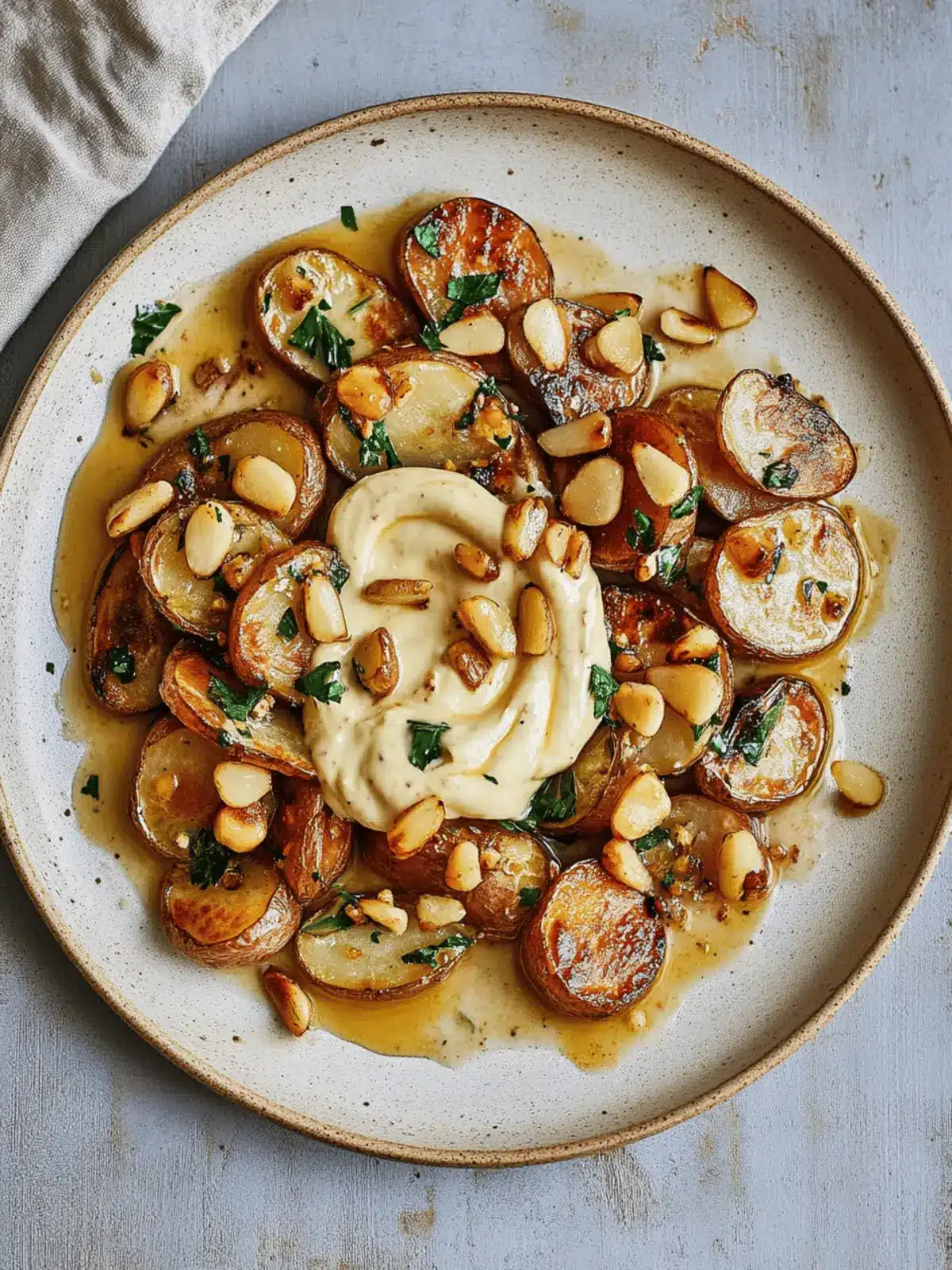 Irresistible Roasted Potatoes with Aïoli and Pinenuts Delight 2 Roasted Potatoes with Aïoli and Buttered Pinenuts