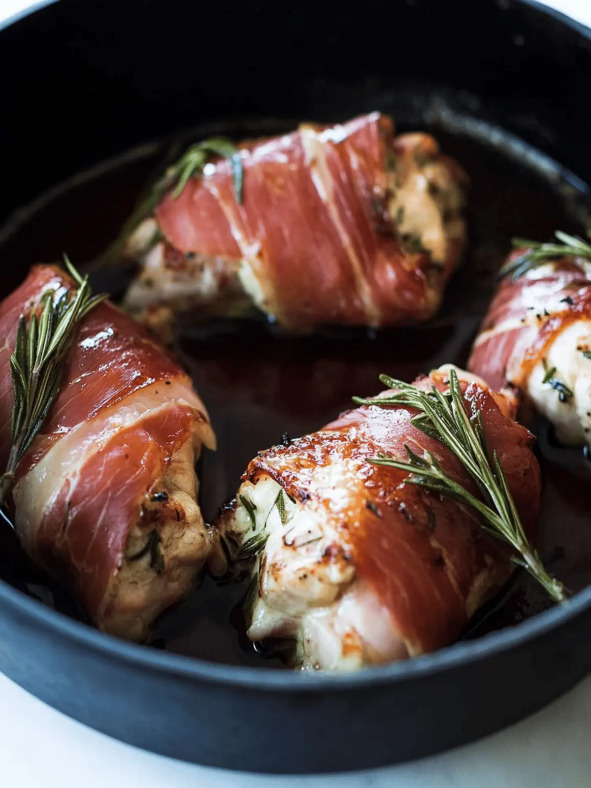 Goat Cheese Stuffed Rosemary Chicken Wrapped in Prosciutto