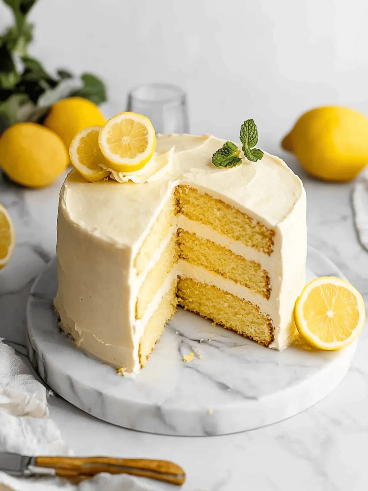 Vegan Lemon Cake With Lemon Cream Cheese Frosting